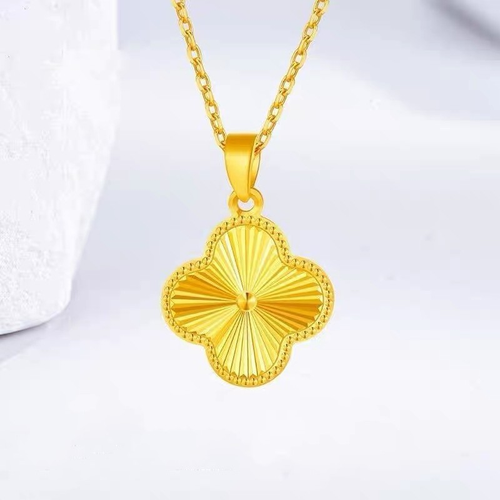 New Arrivals Vintage Clover Pendant Gold Plated Adjustable Chain Necklace Birthday Gift Designer Jewelry