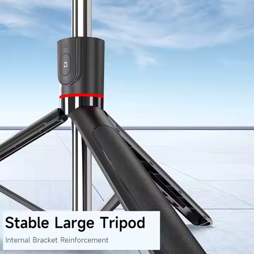 New F15 Portable Mini Detachable Phone Clip Wireless Camera Selfie Stick 1717mm 6-Section Telescopic Stainless Steel Rod Tripod