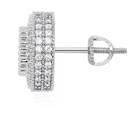 XY 925 Sterling Silver VVS Moissanite Diamond Earrings Trendy Hiphop Style with Rose Gold Finish