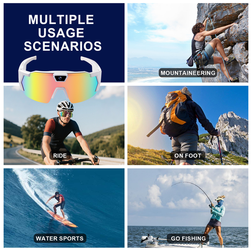 Fashionable Cycling Smart Outdoor Sports Sunglasses Camera With Wi-Fi Direct Recording