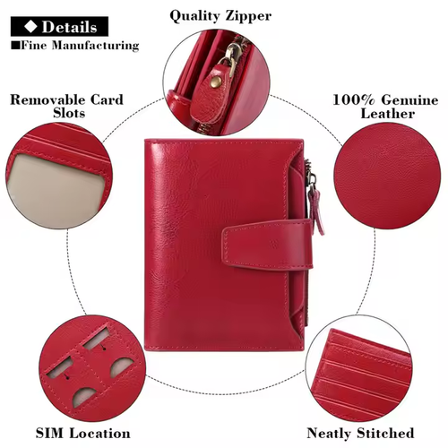 High-end Fashion Large-capacity Wallet Multi-functional Short Wallet RFID European and American Style Leather Wallet