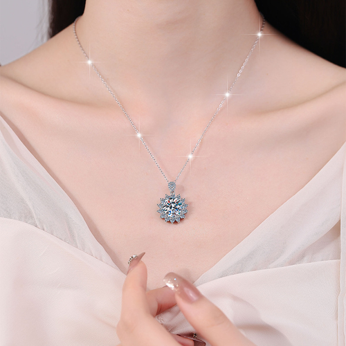 2025New Mylove High Quality 925 Silver Necklace Dropshipping Jewelry 5 Carats Moissanite Sunflower Pendant for Women Fashion