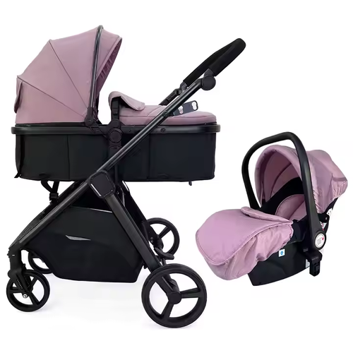 Wholesale Custom 3 in 1 Stroller Baby Carriage Pushchair Luxury Compact Folding Baby Pram Stroller 3 in 1 With Car Seat