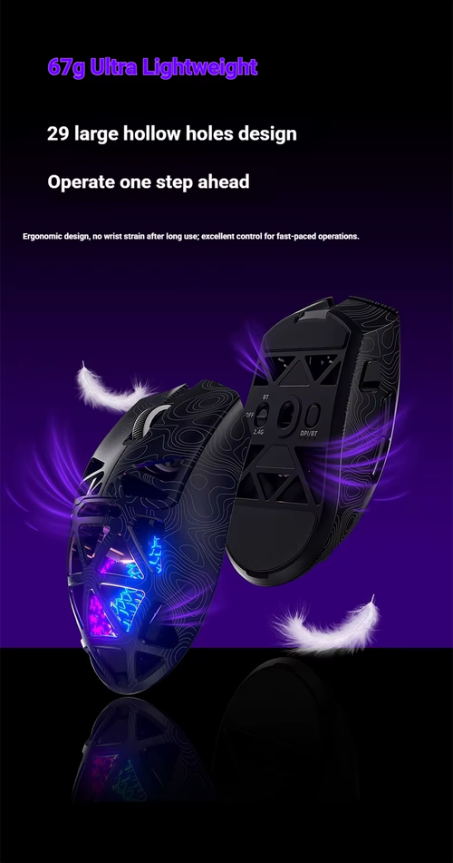 FURYCUBE G11 Wireless Gaming Mouse Tri Mode BT 2.4G PAW3311 Lightweight 29 Hole Hollow Design RGB Lighting For PC Gamers