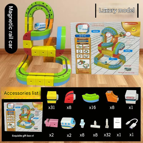 Hot Kids Diy Assembly Magic Track Car Baby Racing Runway Slot Wholesale Stem Educational Electronic Train Rail Cube Toys Sets