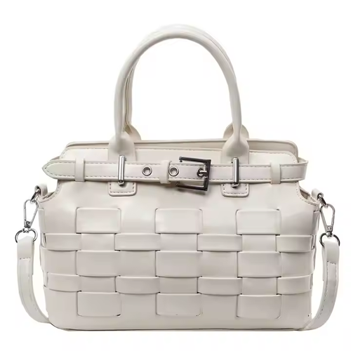 Wholesale Fashion Women Large Capacity PU Leather Handbag Single Shoulder Woven Tote Bag Handbags With High Quality