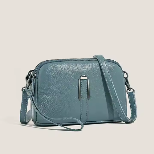 REWIN Wholesale Adjustable Genuine Leather Clutch Wallet Purses Triple Zip Small Crossbody Bag for Woman