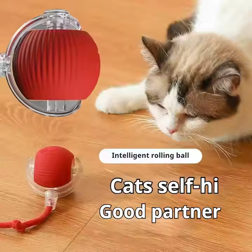 2025 New Arrival Eco-Friendly Pet Interactive Toy Ball with Tail Automatic Teaser for Cat Dog Trending Pet Supplies Products