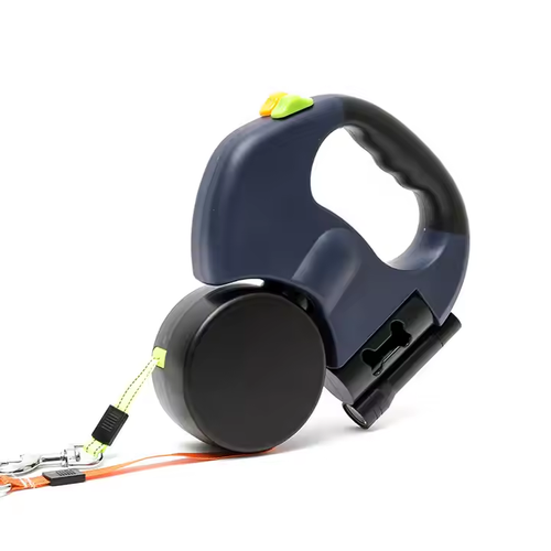 2025New 3m Dual Retractable Double End Lead Rope Led Light Automatic 360° Tangle-Free Retractable Dog Walking Leash With Container