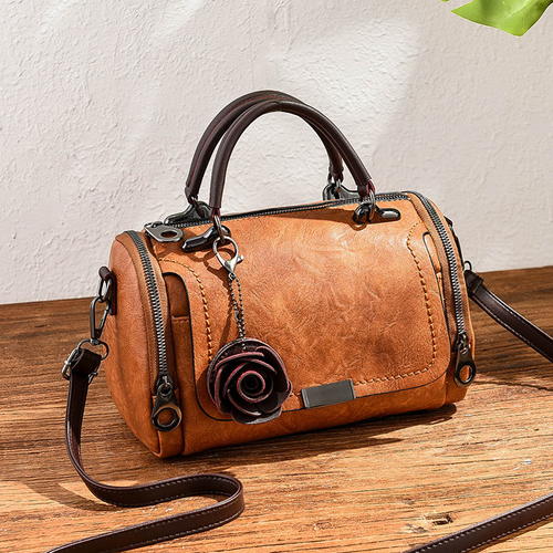 Women's 2026 Summer New Fashion Solid Color Flowers Zipper Closure Crossbody Pillow Bag Polyester Lining