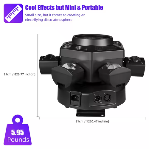 Mini 150W Six-Arm Bee Eye LED head moving light RGBW Laser Beam UV Emittance DMX512 Control for Disco Party Stage DJ Dance