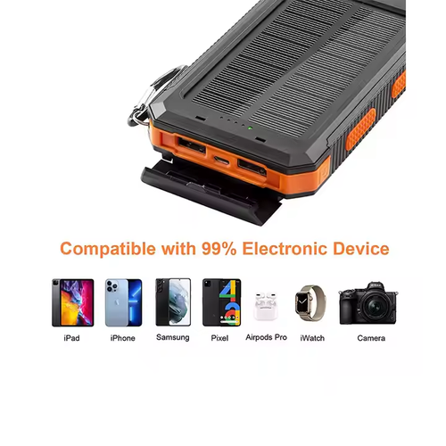 Waterproof Outdoor Solar Power Bank 10000mAh Dual USB Travel Outdoor Solar Mobile Phone Charger Solar Powerbanks for Camping