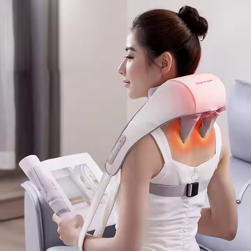2025New Best Seller Shoulder and Neck Massager Portable Massage Pillow Heating Shiatsu Office Home Travel