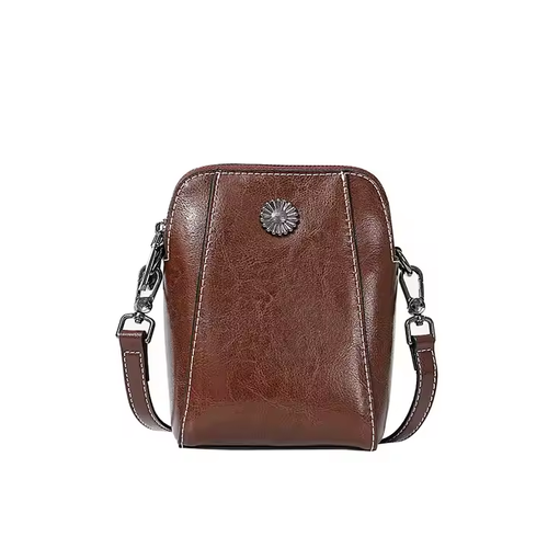 2025 Women's High-End Summer Genuine Leather Mini Crossbody Bag Single Shoulder Fashionable Multi-Compartment PVC Chain Portable