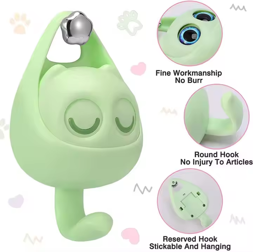 Cute Decorative Heavy Duty Removable Kichen Plastic Coat Towel Hanger Hanging Mounted Blink Eye Adhesive Organisation Wall Hook