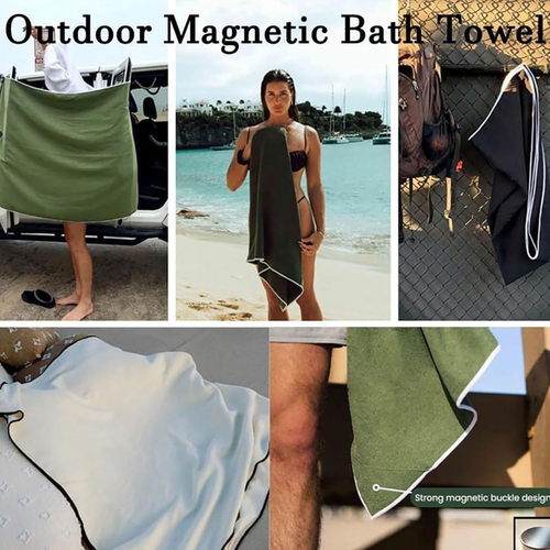 Outdoor Magnetic Bath Towel Quick-drying Absorbent Beach Towel Changing Shaded Towel Sports Towel