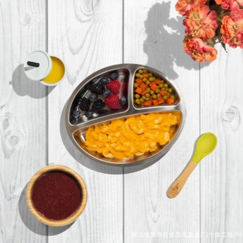New Arrival BPA Free Stainless Steel Baby Bowl With Silicone Suction and Storage Lids Set Baby Toddler Feeding for Baby