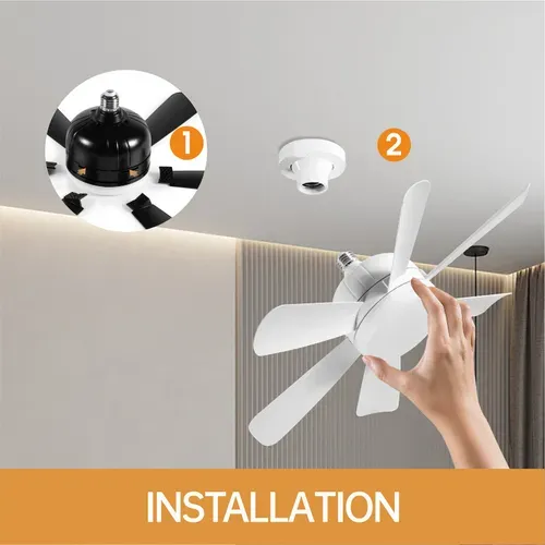 Screw-type lamp holder fan household silent fan chandelier easy to install remote control ceiling fan light electric fan light fan light