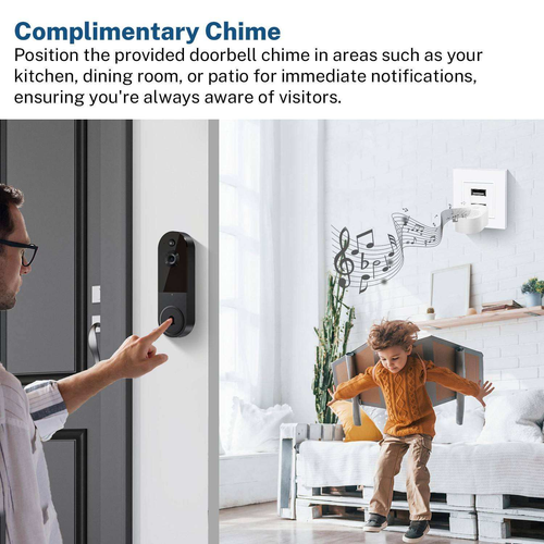 1080P HD Wireless Video Doorbell Camera Night Vision Smart Home Cloud Storage Remote Security Monitoring Tuya App OLED Display