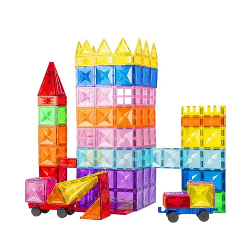 2025 Strong Transparent Magnet Tiles 60 Blocks Kids Recreational Educational Permanent Magnetic Materials Conventional Product