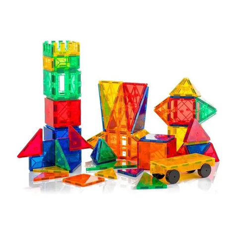 2025 Strong Transparent Magnet Tiles 60 Blocks Kids Recreational Educational Permanent Magnetic Materials Conventional Product