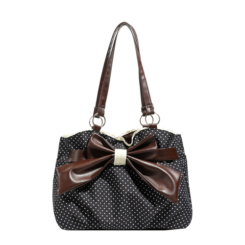 2026New-style Fashionable Polka-dot Large-capacity PU Lace Handbag Bow Versatile Underarm ShoulderBag for Woman