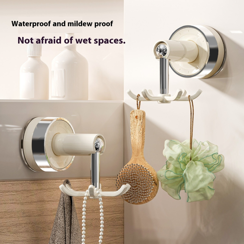 Rotating Plastic Kitchen Suction Cup Wall Mounted Hook Detachable Spoon Spatula Cookware Storage Eco-Friendly（Set of 4）