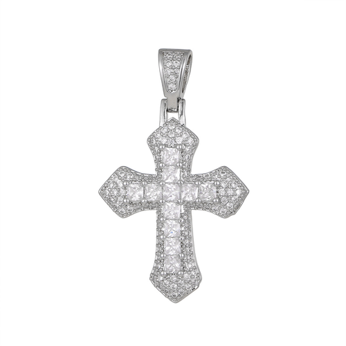 High Quality Hip-hop Cross Necklace for Men and Women Light Luxury Micro Paved Zircon Cross Pendant Necklace Wholesale
