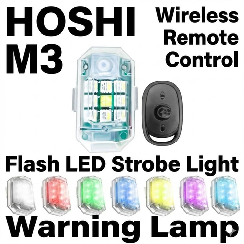 HOSHI M3 Wireless Remote Control Flash LED Strobe Light Anti-collision Warning Lamp for Drone Motorcycle Bike Scooter Accessory