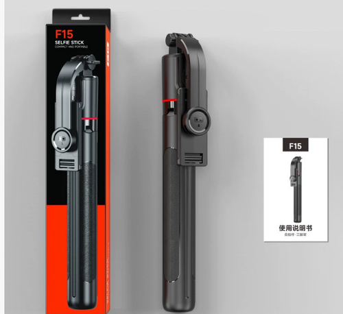New F15 Portable Mini Detachable Phone Clip Wireless Camera Selfie Stick 1717mm 6-Section Telescopic Stainless Steel Rod Tripod