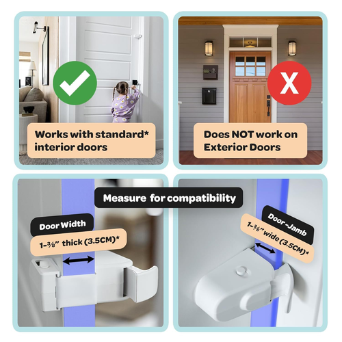 Child safety locks prevent babies from opening doors, protect doors from being touched, and prevent latches from being opened.