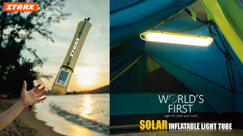 2025 Outdoor New Camping Solar Inflatable Light Folding Waterproof Magnetic Solar Camping Column Inflatable Light