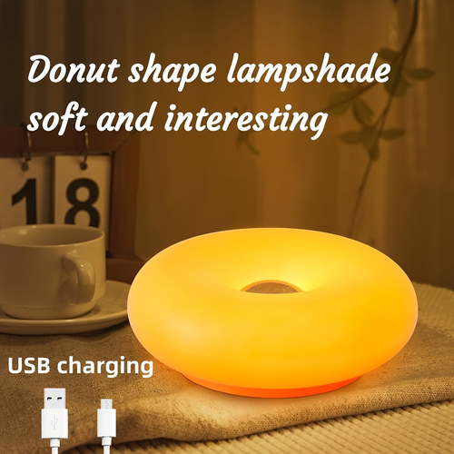 Modern LED Table Lamp Touch Orange Bauhaus Design Net Red Medieval Ins Wind Donut Wall Lamp for Bedroom Electric Power Glass