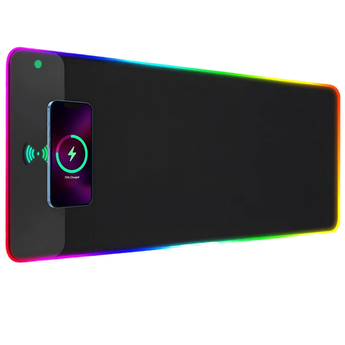 800*300*4mm Wireless Charging RGB Gaming Mouse Pad 15W Led Extra Large Non-Slip Rubber Base Computer Keyboard Desk Mat PC Laptop