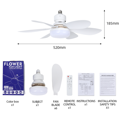 Outdoor Camping Ceiling Fan with Light Ventilation Fan DC Motor Electric & USB Powered Hotel Use Stainless Steel