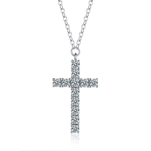 2025New Bulk Moissanite Pendant 5mm D VVS Hiphop Jewelry Diamond Moissanites Pendants Cross 925 Silver