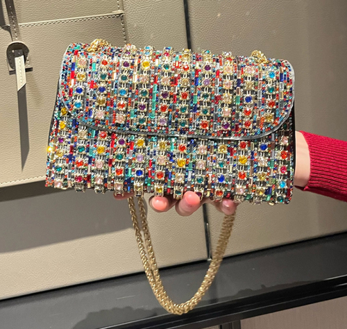 Luxury Designer Evening Clutch Bag With Shiny Rhinestones and Crystals Purses and Handbag Shoulder Bag for Women for Weddings
