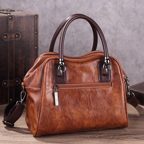 2025 Vintage Embossed Leather Pillow Bag Women - Chinese Floral Handheld Shoulder Purse Multi-Pocket Organizer Tote with Adjustable Strap