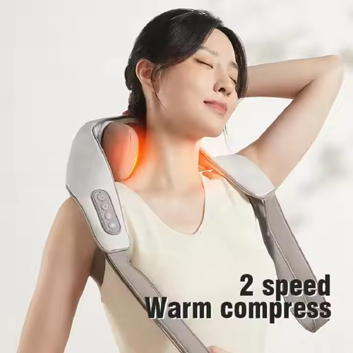 2025New Best Seller Shoulder and Neck Massager Portable Massage Pillow Heating Shiatsu Office Home Travel