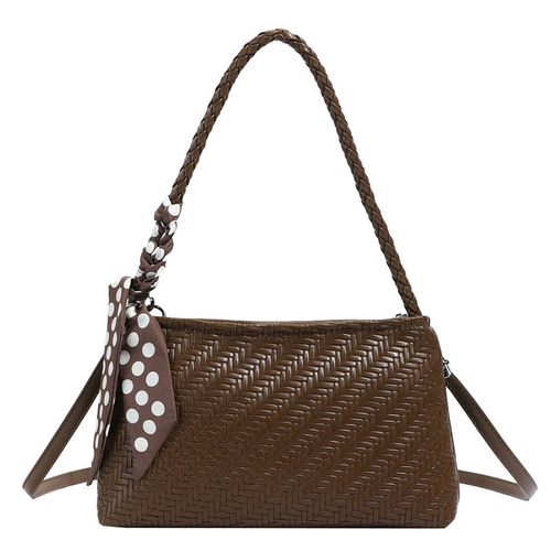 Trendy PU Leather Woven Bags Candy Summer Bags Bolsas Para Mujer Shoulder PU Weaving Handbag for Women