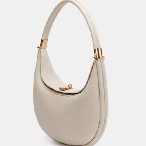 Hot Selling Custom Logo Women's PU Leather Handmade Half Moon Handbag Ladies Designer Underarm Shoulder Bags