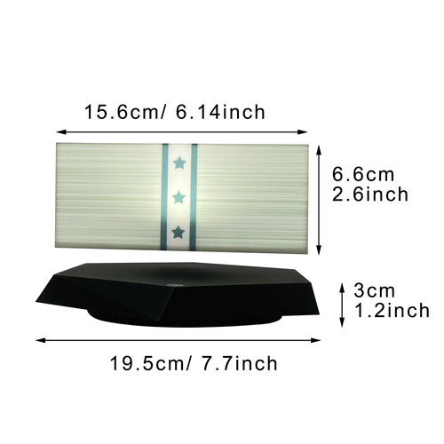 3D Magnetic Levitating Moon Modern Touch Money Lamp Dollar Bill LED Night Light Rotating Base Bedroom Office Desk Decor Plug-In