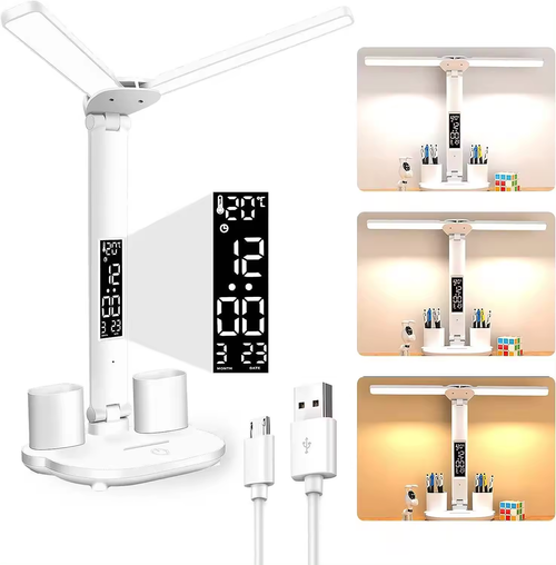 USB Charging LED Desk Lamp Rechargeable Table Flexible DC Power Supply ABS Plastic Wireless Reading Light for Room Use