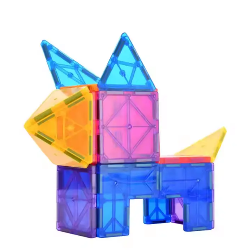 2025 Strong Transparent Magnet Tiles 60 Blocks Kids Recreational Educational Permanent Magnetic Materials Conventional Product