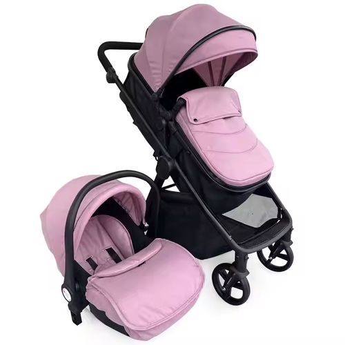 Wholesale Custom 3 in 1 Stroller Baby Carriage Pushchair Luxury Compact Folding Baby Pram Stroller 3 in 1 With Car Seat