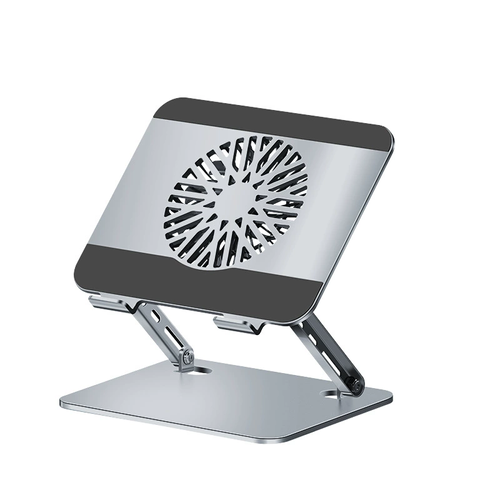 Metal Adjustable Laptop Stand 360 Degree Rotating Laptop Cooling Stand Foldable Laptop Holder Height With Integrated Fans Usb