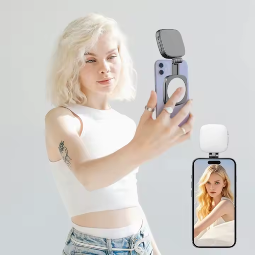 Selfie Makeup Magnetic Phone Fill Light Mirror Video Photography YouTube Studio Use Adjustable Brightness Portable Lighting