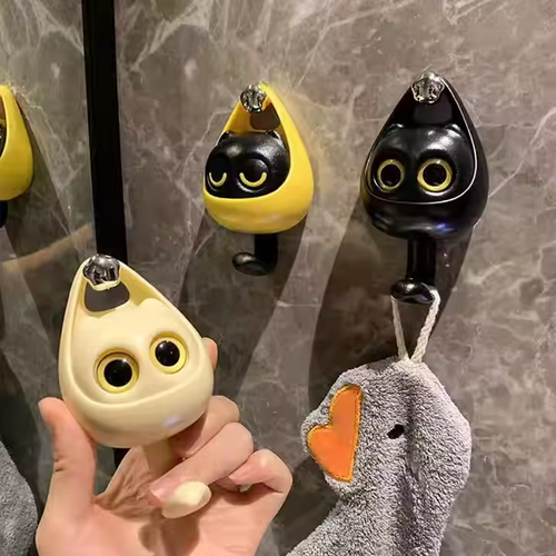 Cute Decorative Heavy Duty Removable Kichen Plastic Coat Towel Hanger Hanging Mounted Blink Eye Adhesive Organisation Wall Hook