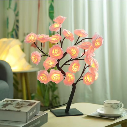 45cm Desk Bonsai Tree Light With 24 Led Copper Wire Usb Artificial Room Flower Decoration Stand Fairy Rose Led Light Tree