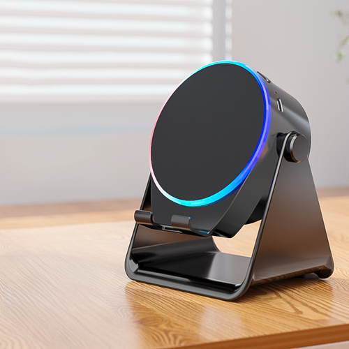 Smart Induction BT Speaker with RGB LED Lighting Portable Wireless Mobile Phone Holder and Music Player Induction Stand